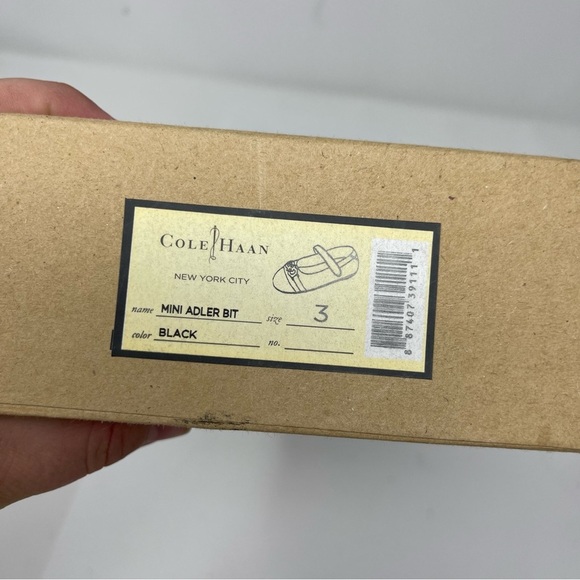 Cole Hana Mini Adler Bit Mary Jane flats in black with silvertone hardware sz 3 - Picture 7 of 7